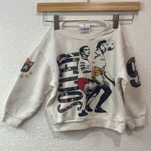 Vintage Kids Soccer Sport Long Sleeve Crewneck Sweatshirt 5